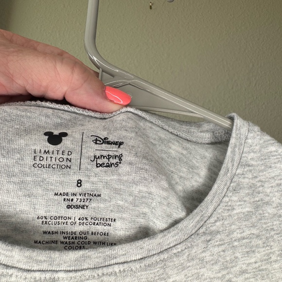 Disney Minnie Mouse Sequins Girls T-Shirt, Gray with Pink and Purple - Picture 3 of 3